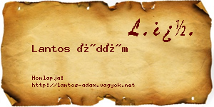 Lantos Ádám névjegykártya