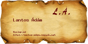 Lantos Ádám névjegykártya